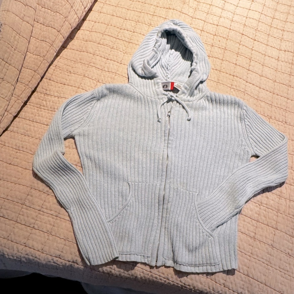 ❤️Chico Brand  Cool Blue Hooded Small -like new!Very pretty & nice feel!